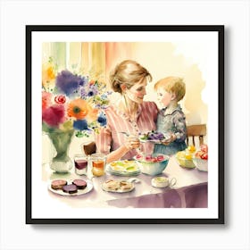 Mothers Day Watercolor Wall Art (8) Art Print