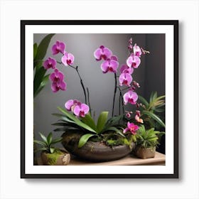 Orchids In A Vase 5 Art Print