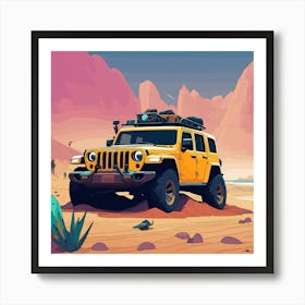 Jeep In The Desert 2 Art Print