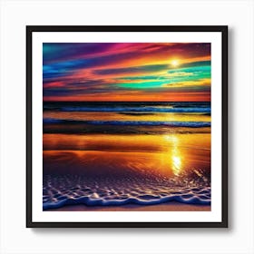 Colorful Sunset On The Beach Art Print