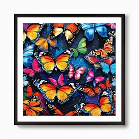 Butterflies In The Sky 15 Art Print