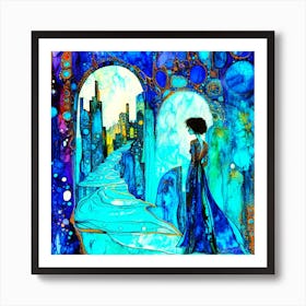 Mirror Gazing - Gazing Out Doorway Art Print