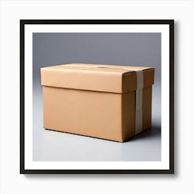 Mock Up Blank Box Parcel Cardboard Customizable Template Unprinted Clean Simple Minimalis (20) Art Print