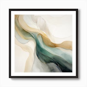 Abstract Green Splash 4 Art Print