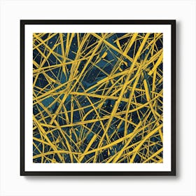 Yellow And Blue Abstract Painting Art Print