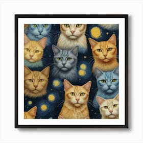 Default Van Gogh Cats 1 Art Print