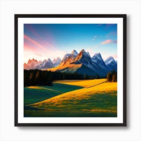 Sunset In The Mountains 14 Art Print