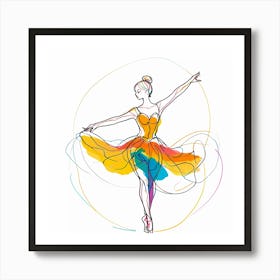 Dancing in Color The Ballet of Light Ballerina III Art Print