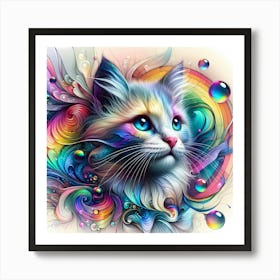 Creative Feline Cat Artwork 72 Art Print