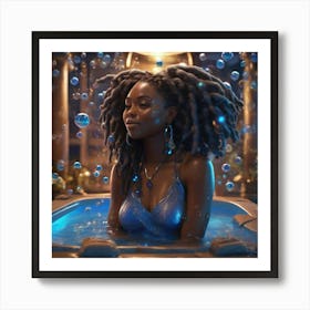 Woman In A Bubble Bath Art Print