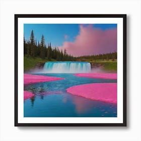 Pink Waterfall Art Print