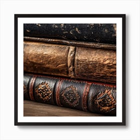 Old Books On A Wooden Table 2 Art Print