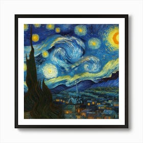 The Starry Night, Vincent Van Gogh  Art Print