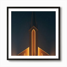 Church At Night Art Print