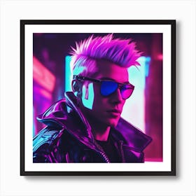 Punk Rocker in Neon Art Print