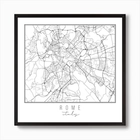 Rome Italy Street Map Art Print