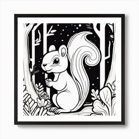 Squirrel In The Woods 48 Art Print