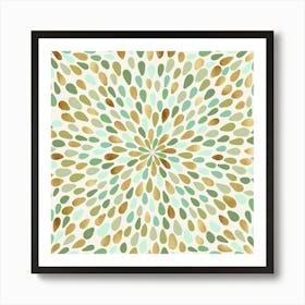 Green Flower Burst Art Print