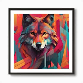 Abstract Wolf Painting 2 Art Print