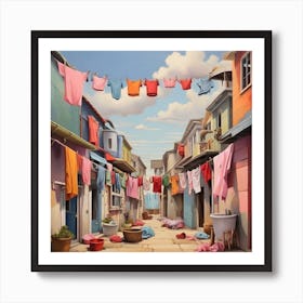 Laundry Alley Art Print