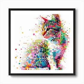 Colorful Cat Art Print