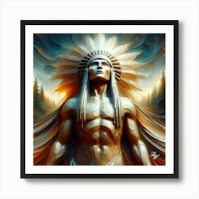 Bronze Native American Abstract Statue 2 Copy Art Print