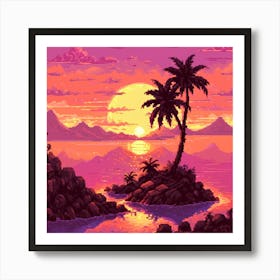 Pixel Sunset 2 Art Print