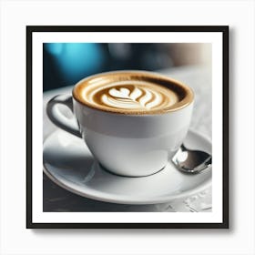 Coffee Cup With Latte Art Art Print