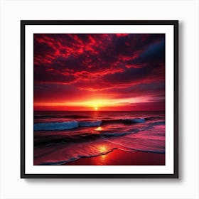 Sunset Over The Ocean 52 Art Print