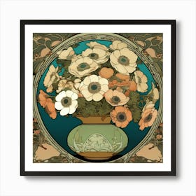 Anemones In A Vase Art Print