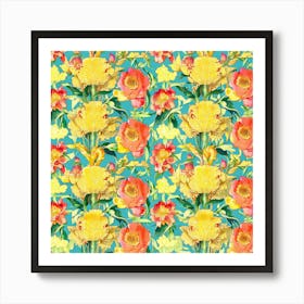 Yellow And Orange Flowers Art Print