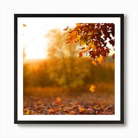 Autumn Leaves On The Ground Affiche