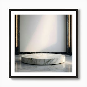 Marble Table In A Room Art Print