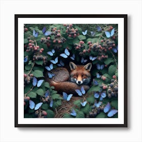 Fox In The Nest Art Print