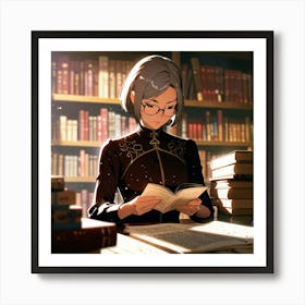 The Elderly Lady Librarian 069 Art Print