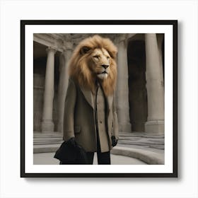 Lion In A Suit Art Print