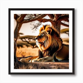 Lion In The Savannah 6 Art Print