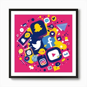 Social Media Icons 2 Art Print