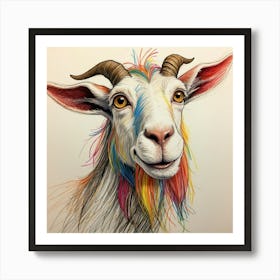 Rainbow Goat 7 Art Print