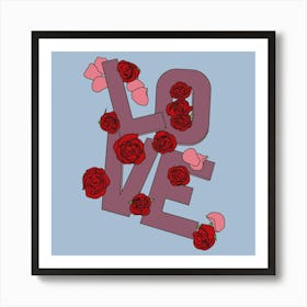 Love with roses Art Print