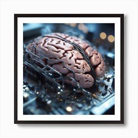 Brain On A Circuit Board 85 Art Print