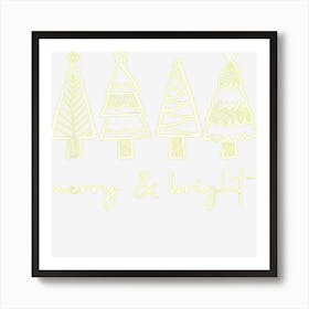 Minimalistic Christmas Trees Design Art Print