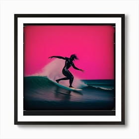 Surfer On A Wave Art Print