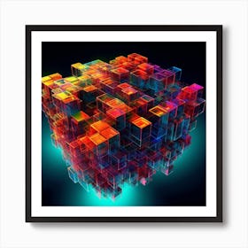 Abstract Cubes 7 Art Print