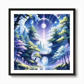 Moonlight In The Forest 1 Art Print