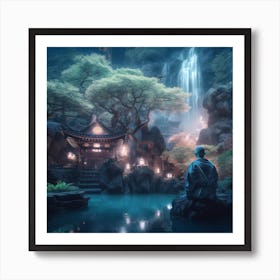 Myeera Ninja In The Distance Meditating In An Enchanted Fairy T 593eabcd 473d 4eee B872 615cbfacdc3e Art Print