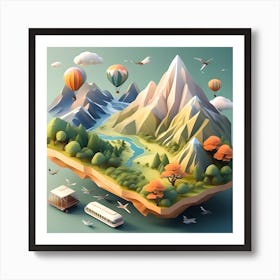 Low-Poly Landscape Art Print