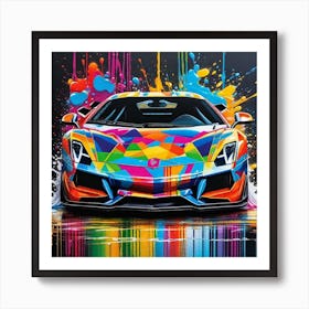 Colorful Lamborghini 2 Art Print