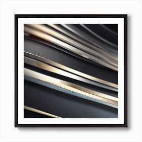 Abstract Gold And Silver Lines Art Print