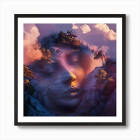 Face In The Cloud Art Print